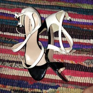 Black and white heels